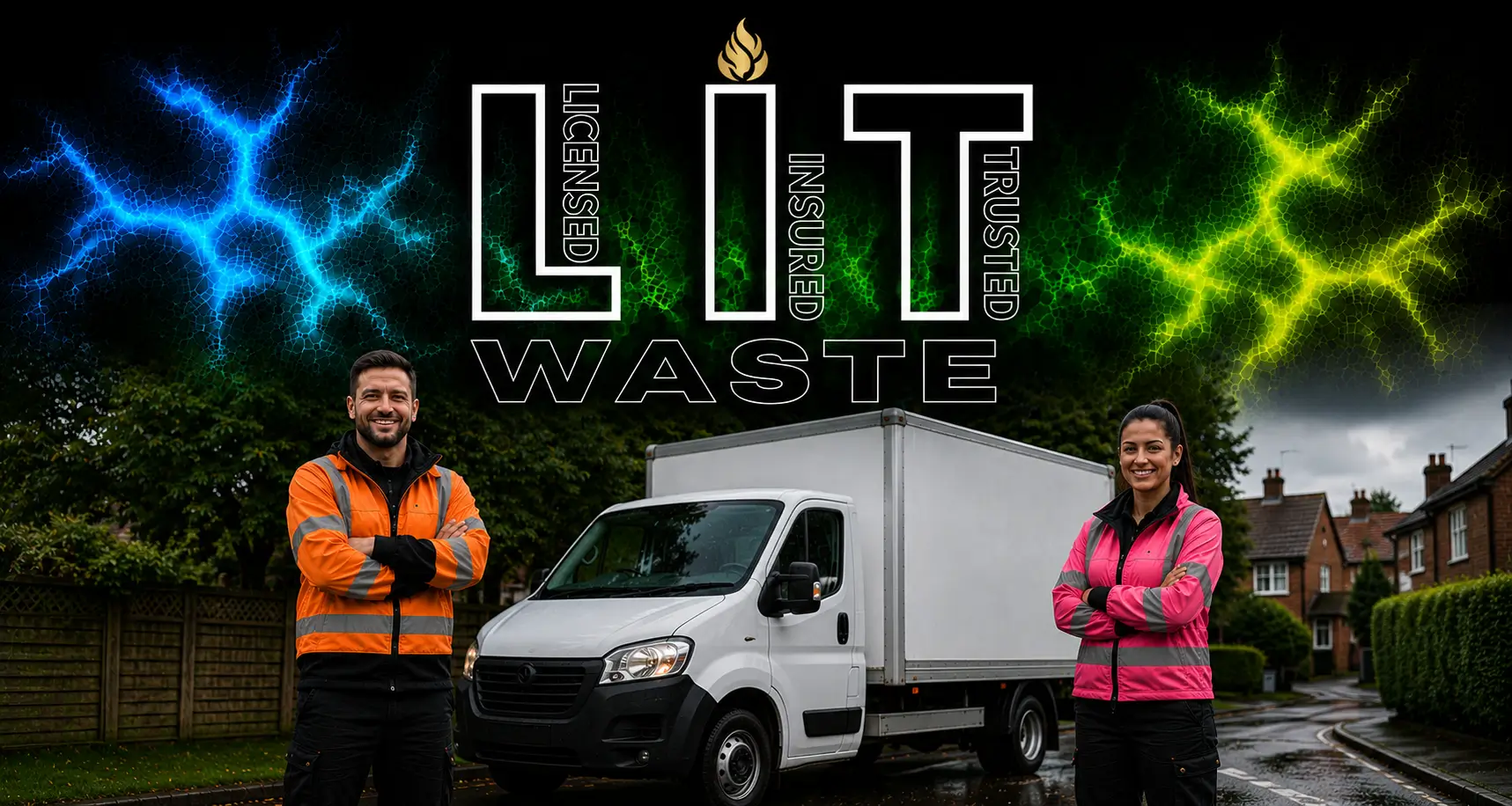 LIT Waste uniformed removals and waste clearance team with collection van