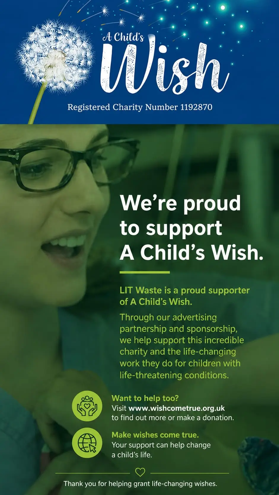 LIT Waste is proud to support A Child’s Wish registered charity