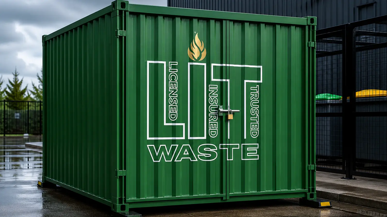 Secure waste storage units for commercial premises
